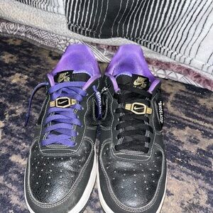 Nike Black and Purple Air Sneakers